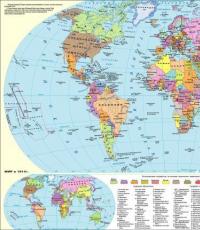Stort verdenskart med land i fullskjerm Verdenskartinndeling av land