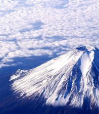 Sopečná hora fuji na ostrove Honšú, Japonsko. Slávna hora Japonska